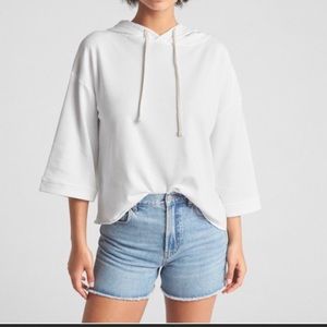 GAP Hooded Cropped Sweatshirt Flare 3/4 Arms